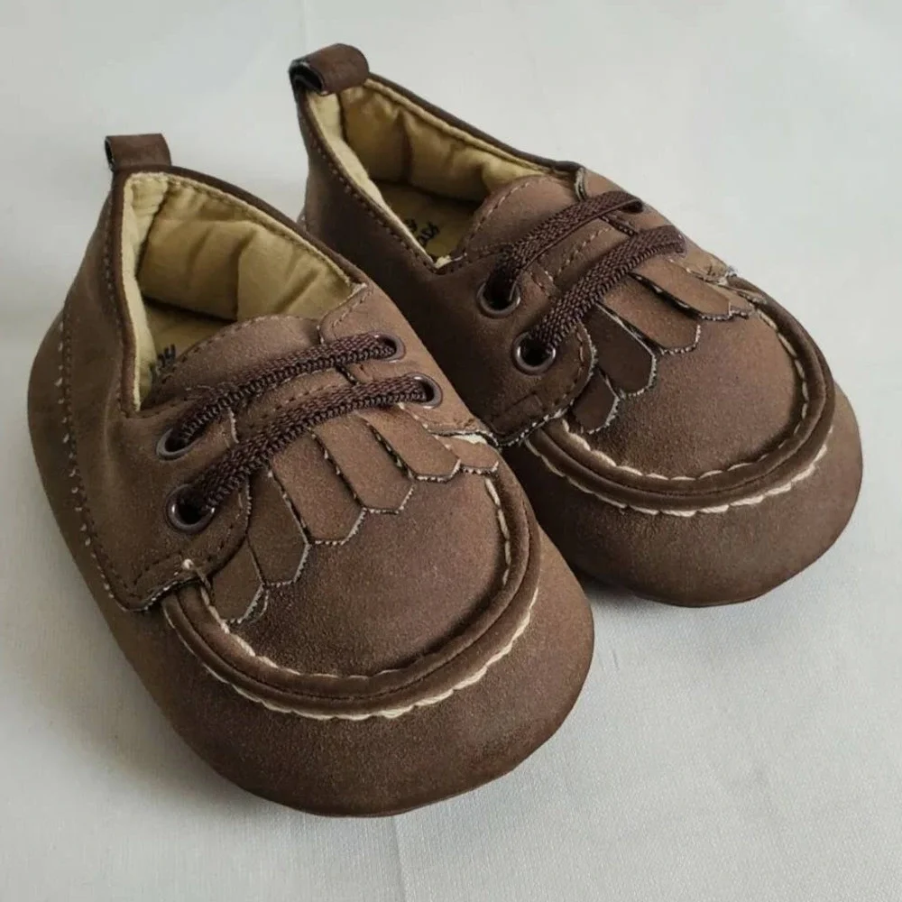 Baby Bgosh Baby Boys Shoes 6-9 Months Moccasin Brown Slipper